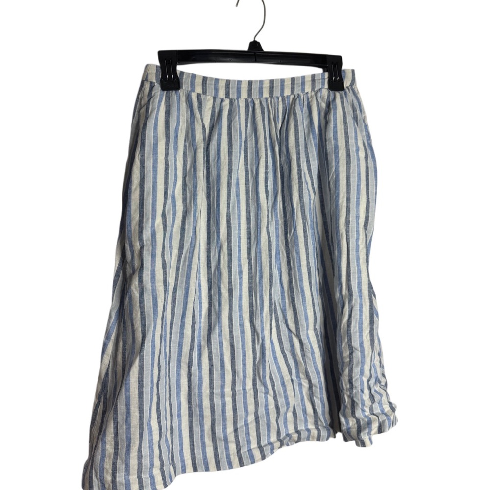Forever 21 Striped A-Line Skirt in Blue and White